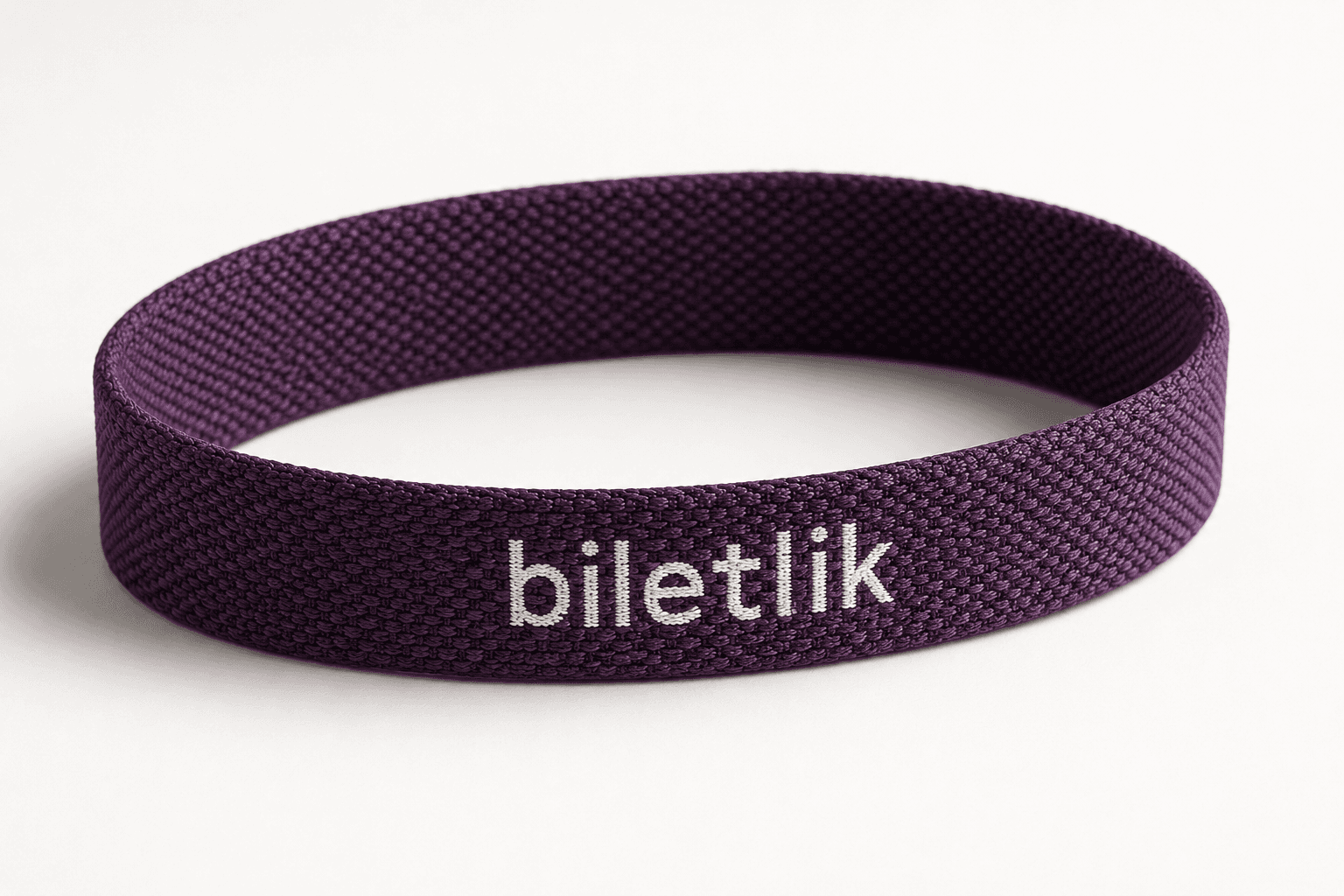 Mor dokuma biletlik etkinlik bilekliği